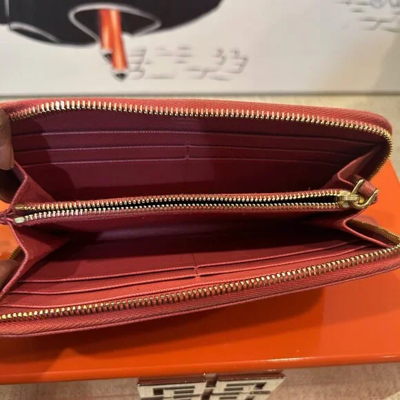Prada Saffiano Leather Zip Around Long Wallet - Picture 10 of 10
